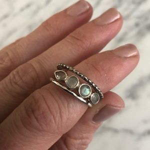 Stella & Dot 3 Piece Silver Ring Set